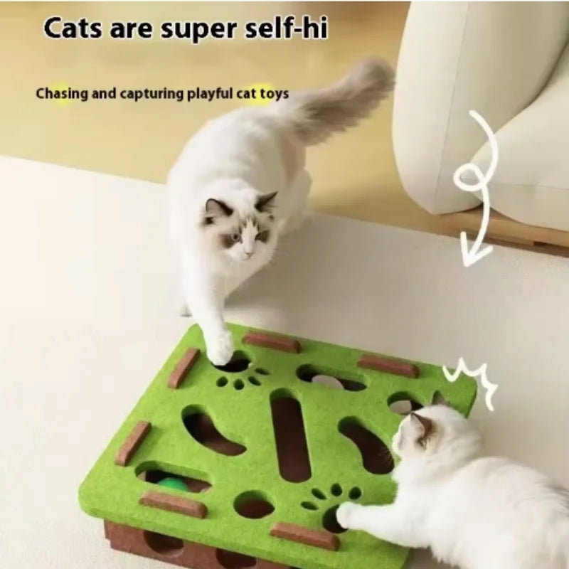 Round Felt Cat Treat Maze