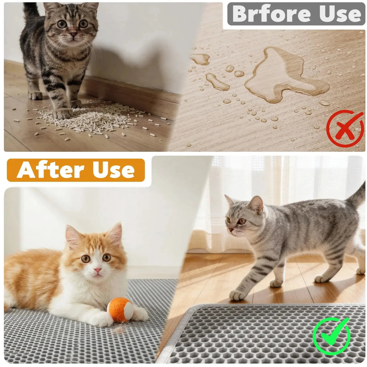 Double-Layer Honeycomb Cat Litter Mat