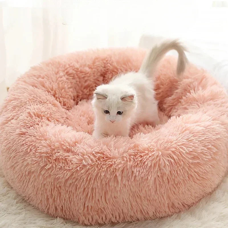 Round Plush Cat Bed