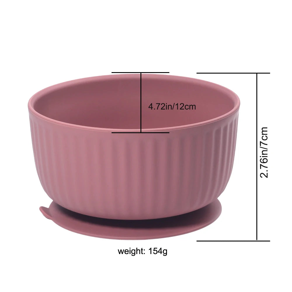 Striped Silicone Suction Cat Bowl