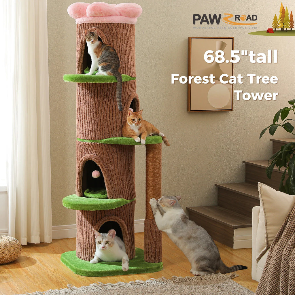 Four-Condos Tall Cat Tower