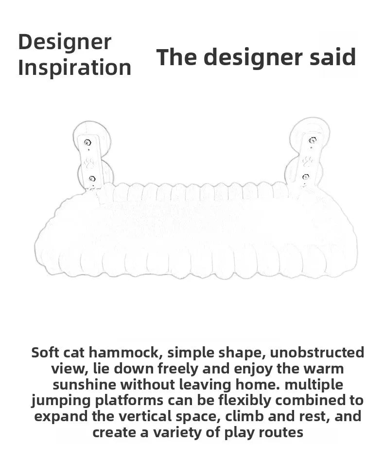 Window-Mounted Cat Hammock Perch