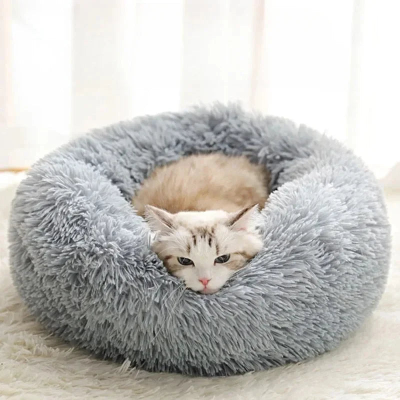 Round Plush Cat Bed