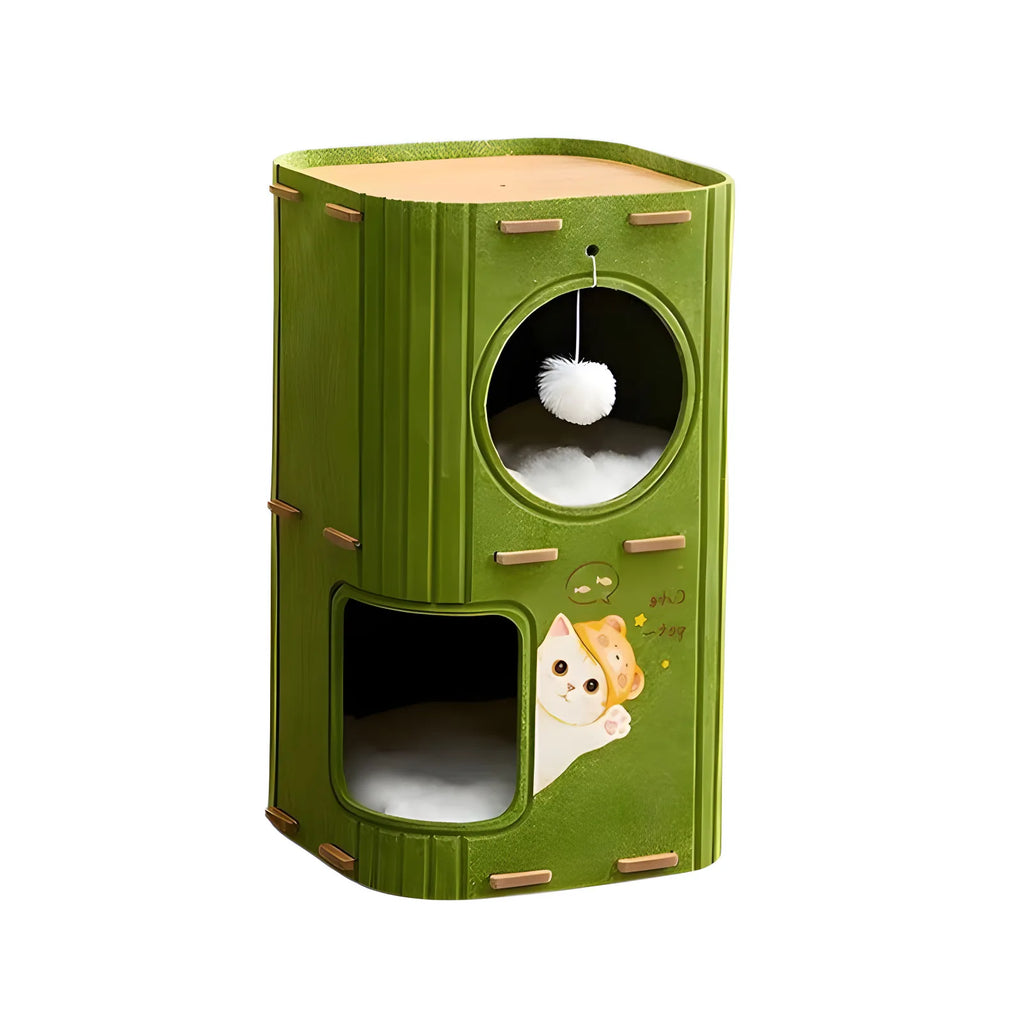 Multi-Level Enclosed Cat Nest Tower