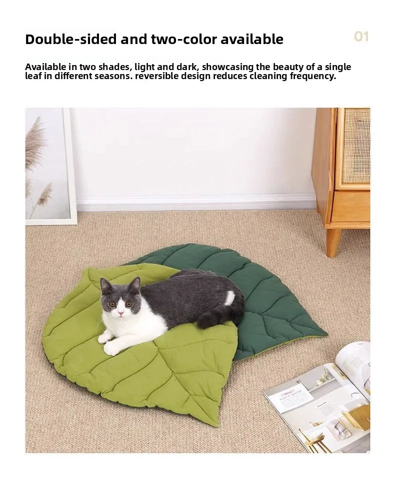 Leaf-Shaped Cat Lounge Mat