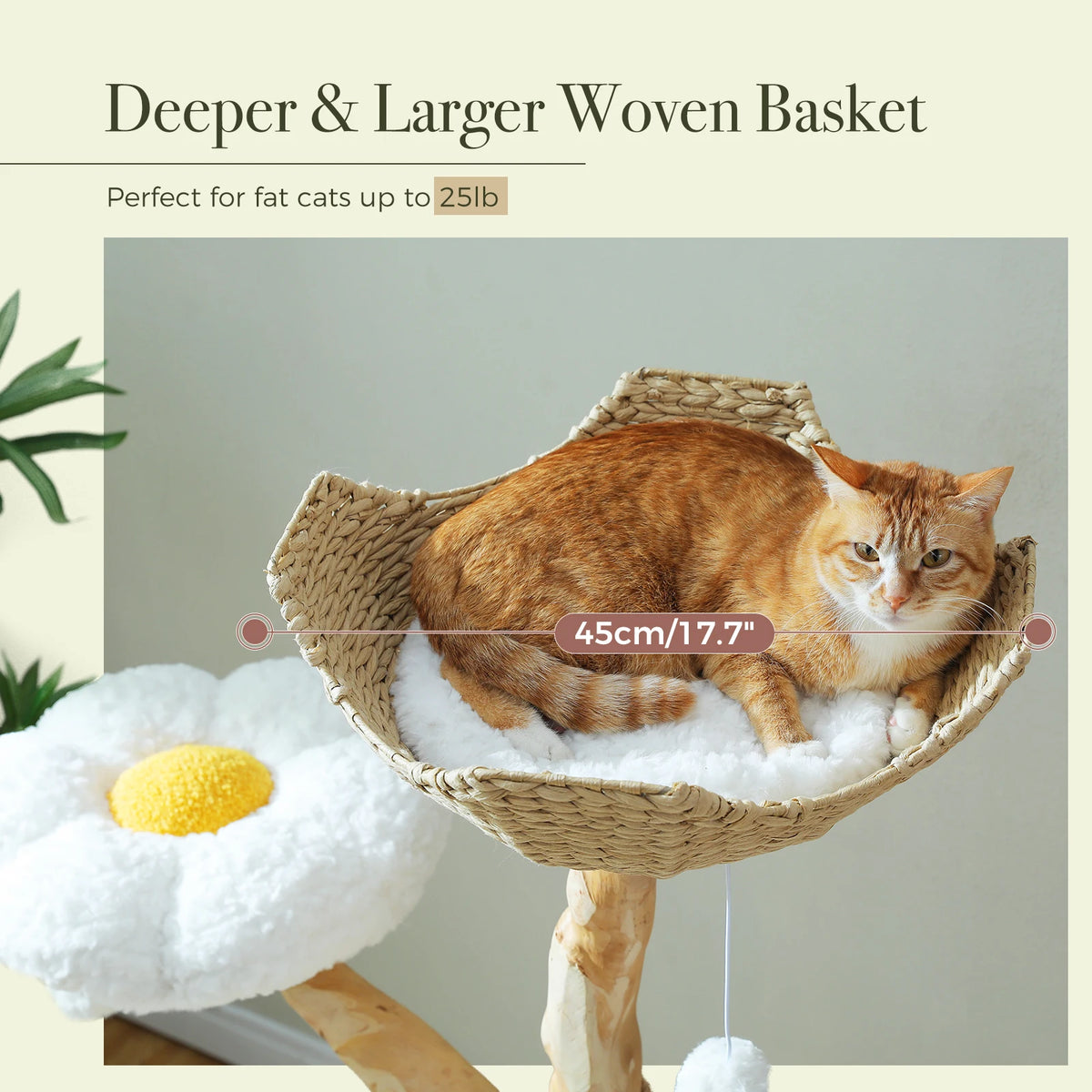 Multi-Level Cat Tree with Woven Basket Bed