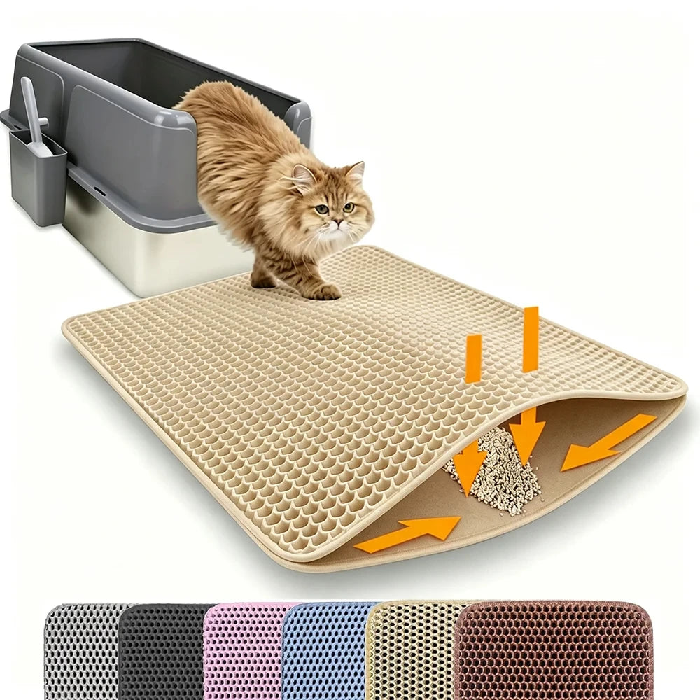 Double-Layer Honeycomb Cat Litter Mat