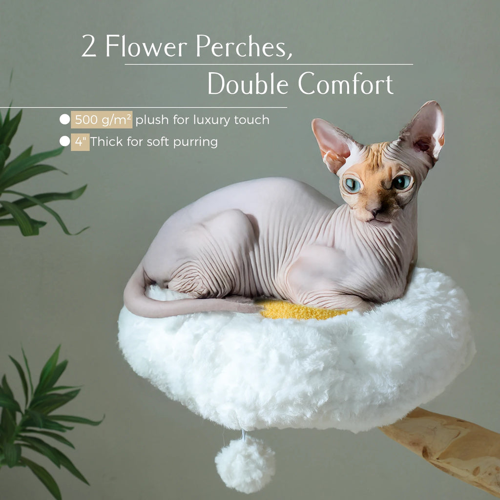 Multi-Level Cat Tree with Woven Basket Bed