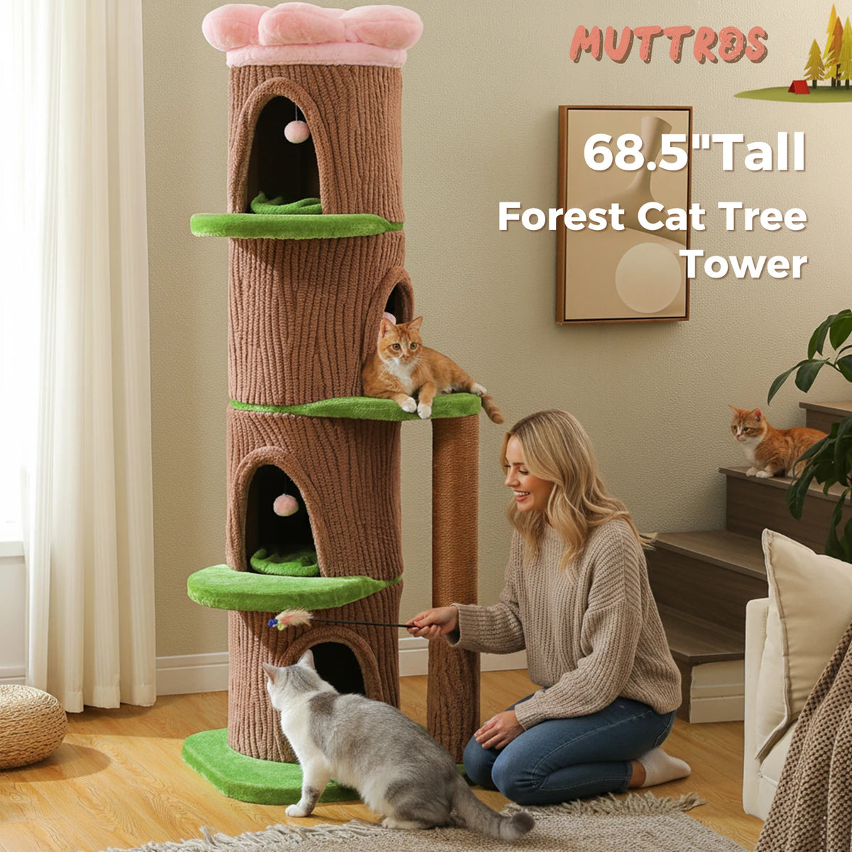 Four-Condos Tall Cat Tower