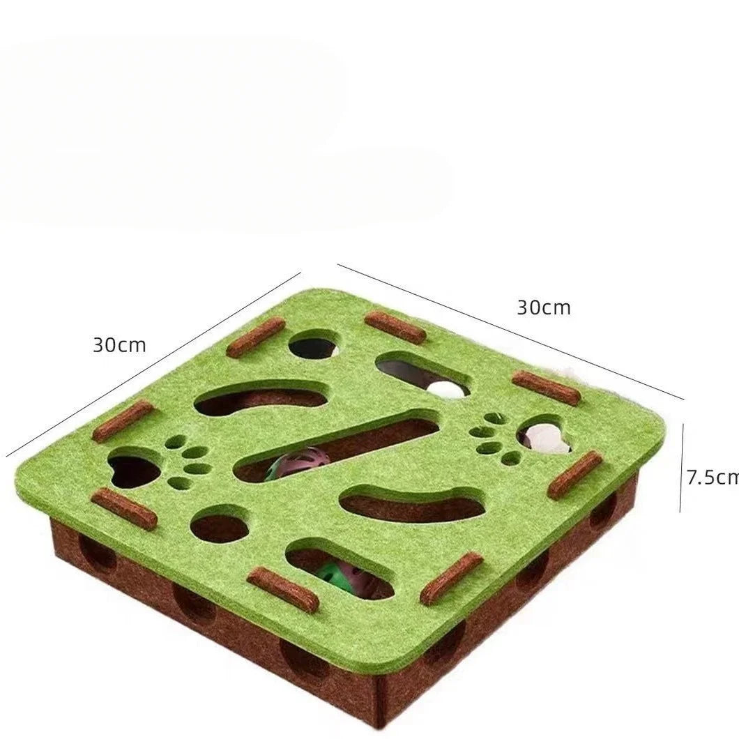 Felt Cat Treat Maze Puzzle Box