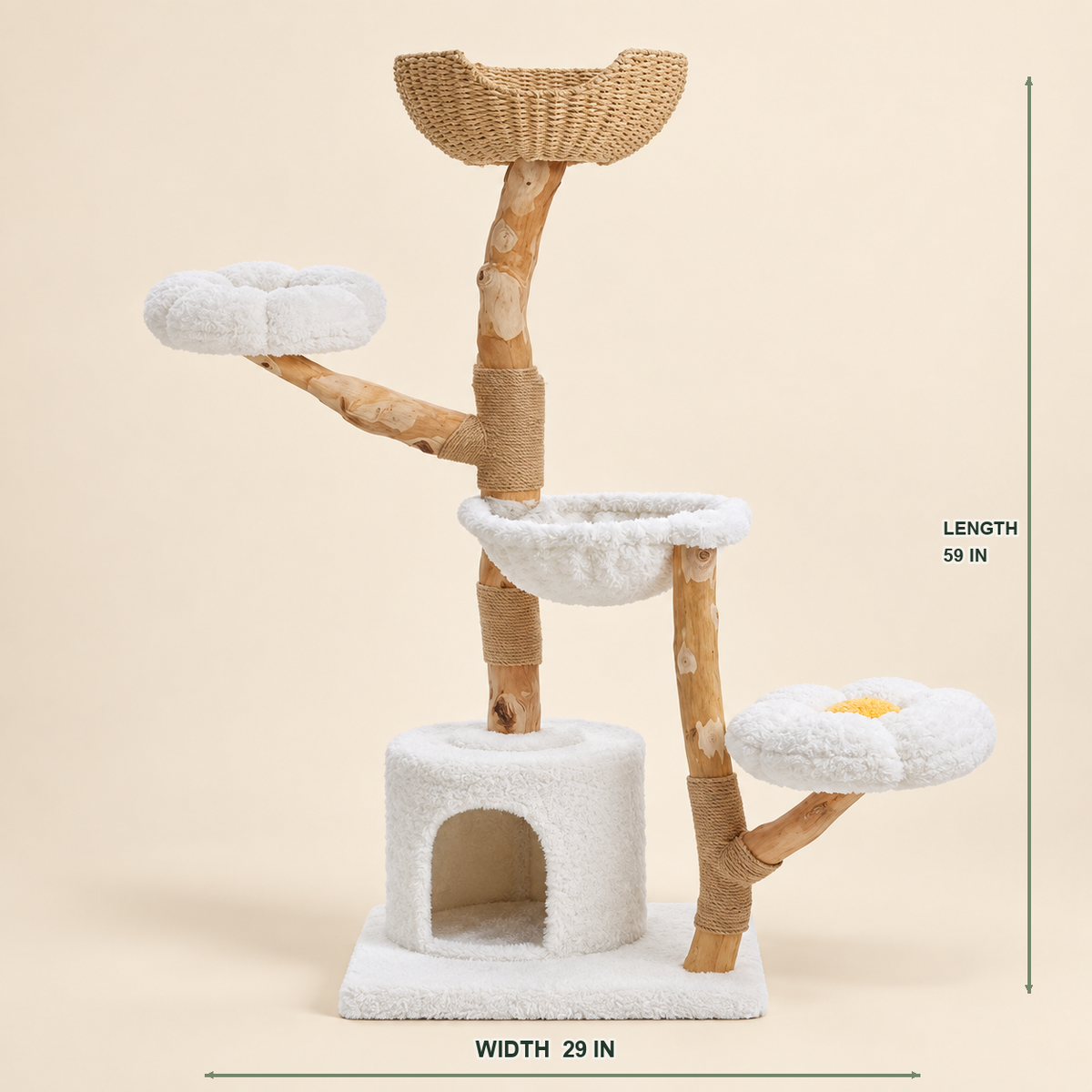 Multi-Level Cat Tree with Woven Basket Bed — cat-tree-basket-bed-04-dimensions.png