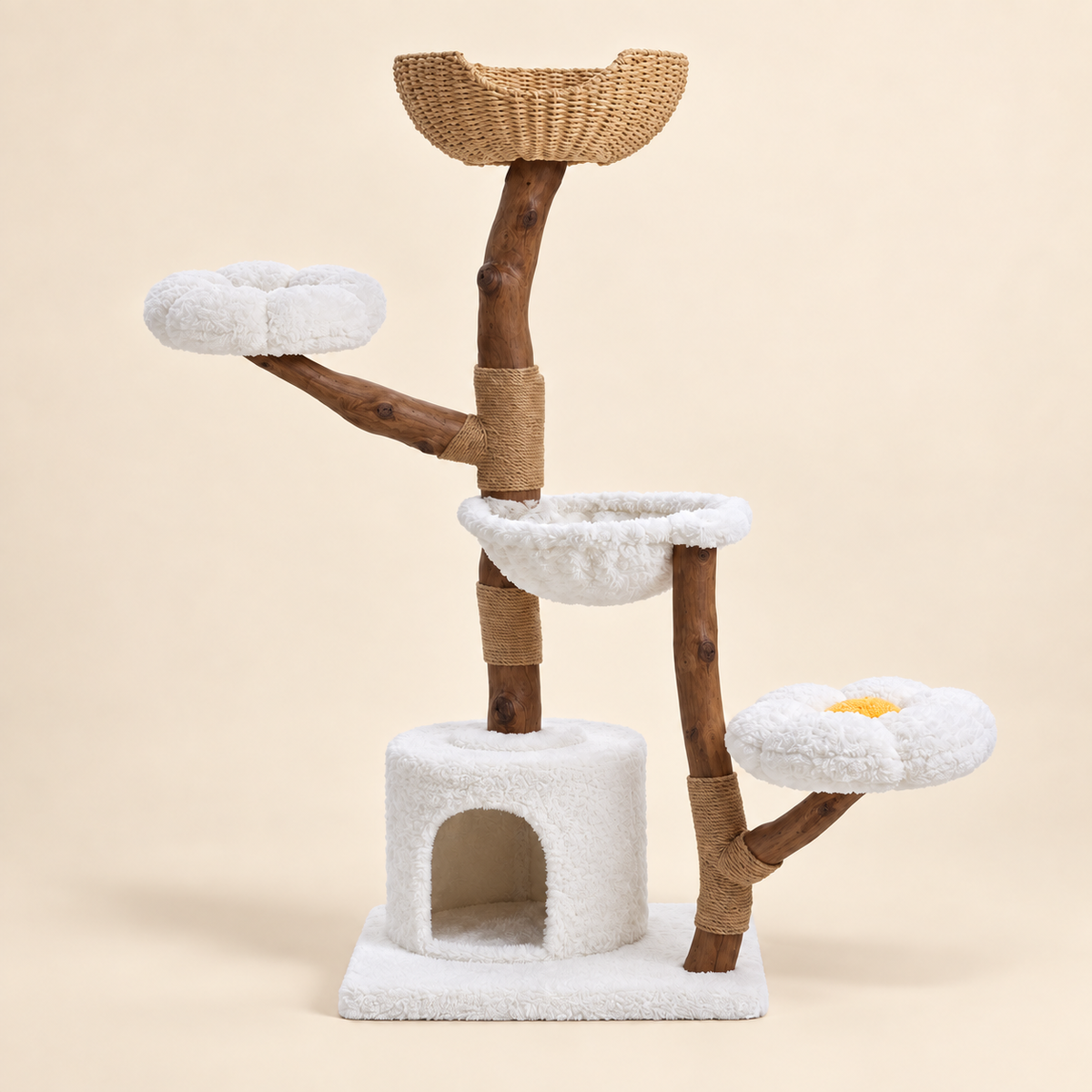 Multi-Level Cat Tree with Woven Basket Bed — cat-tree-basket-bed-variant-brown.png