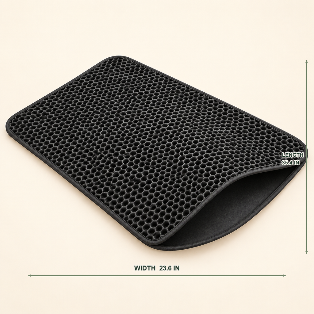 Double-Layer Honeycomb Cat Litter Mat — easy-clean-litter-mat-black-60x90-04-dimensions.png