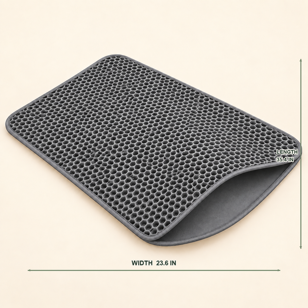 Double-Layer Honeycomb Cat Litter Mat — easy-clean-litter-mat-gray-60x90-04-dimensions.png