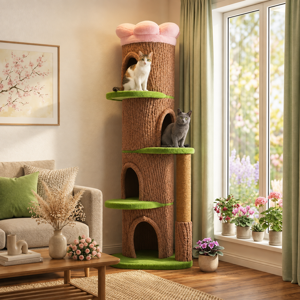 Four-Condos Tall Cat Tower — four-nook-cat-tower-03-cat.png