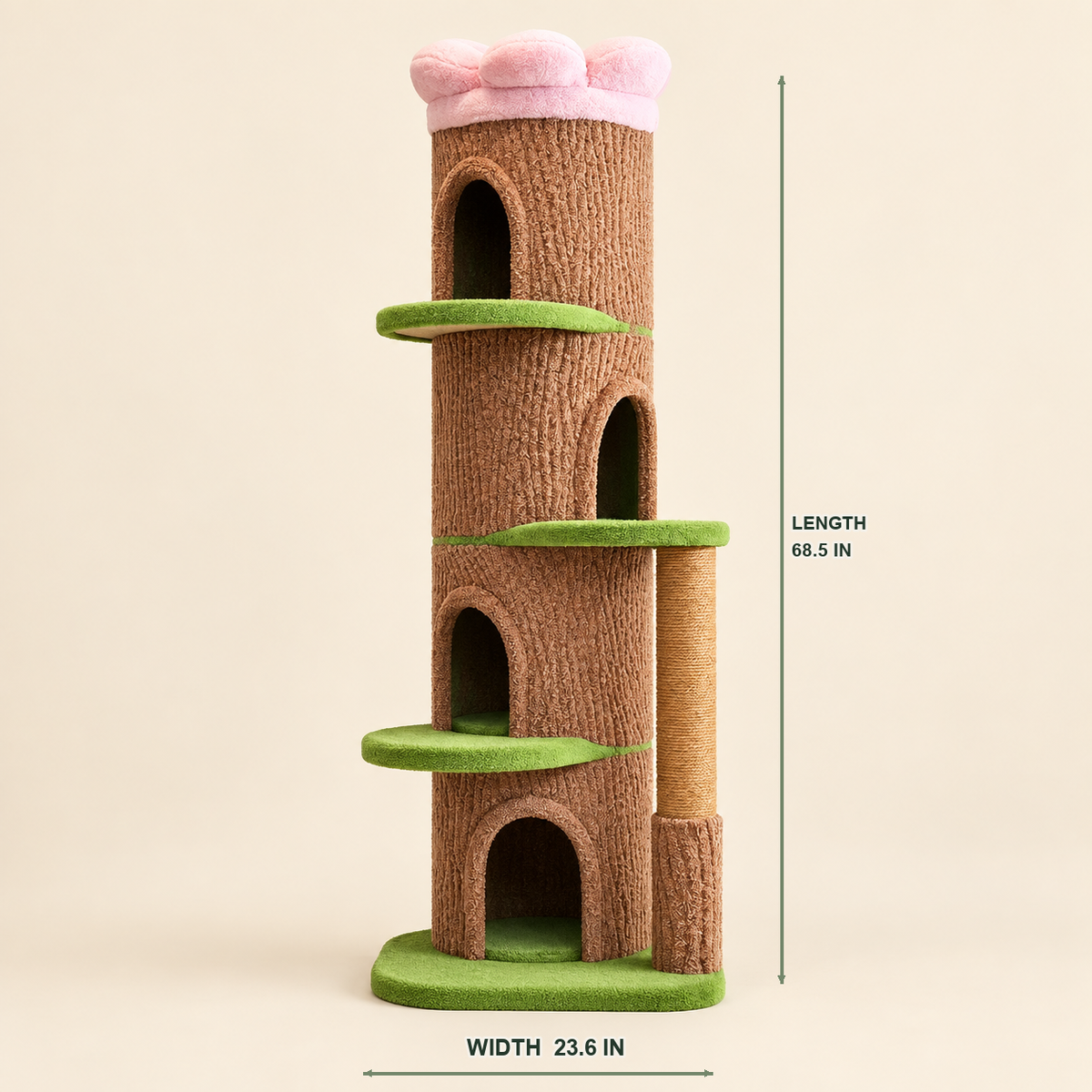 Four-Condos Tall Cat Tower — four-nook-cat-tower-04-dimensions.png