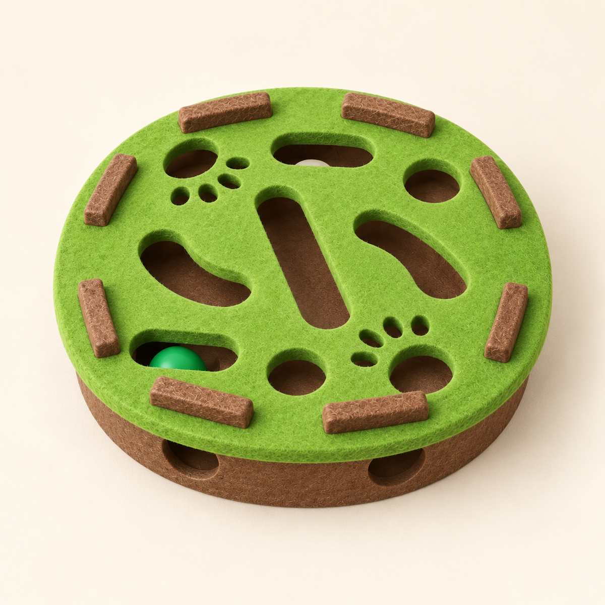 Round Felt Cat Treat Maze — green-round-felt-maze-02-angle-corrected.png