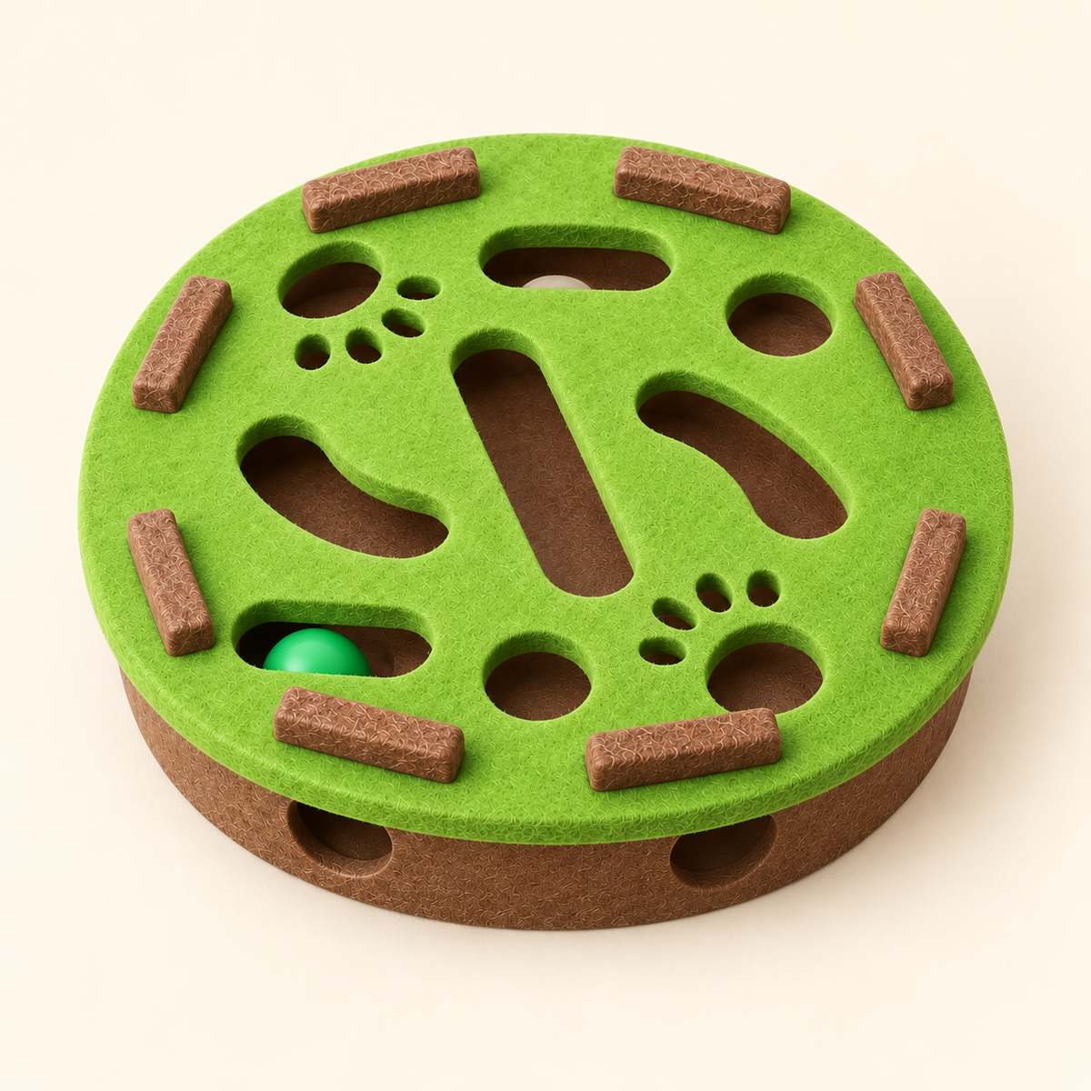 Round Felt Cat Treat Maze — green-round-felt-maze-corrected-01-hero.png