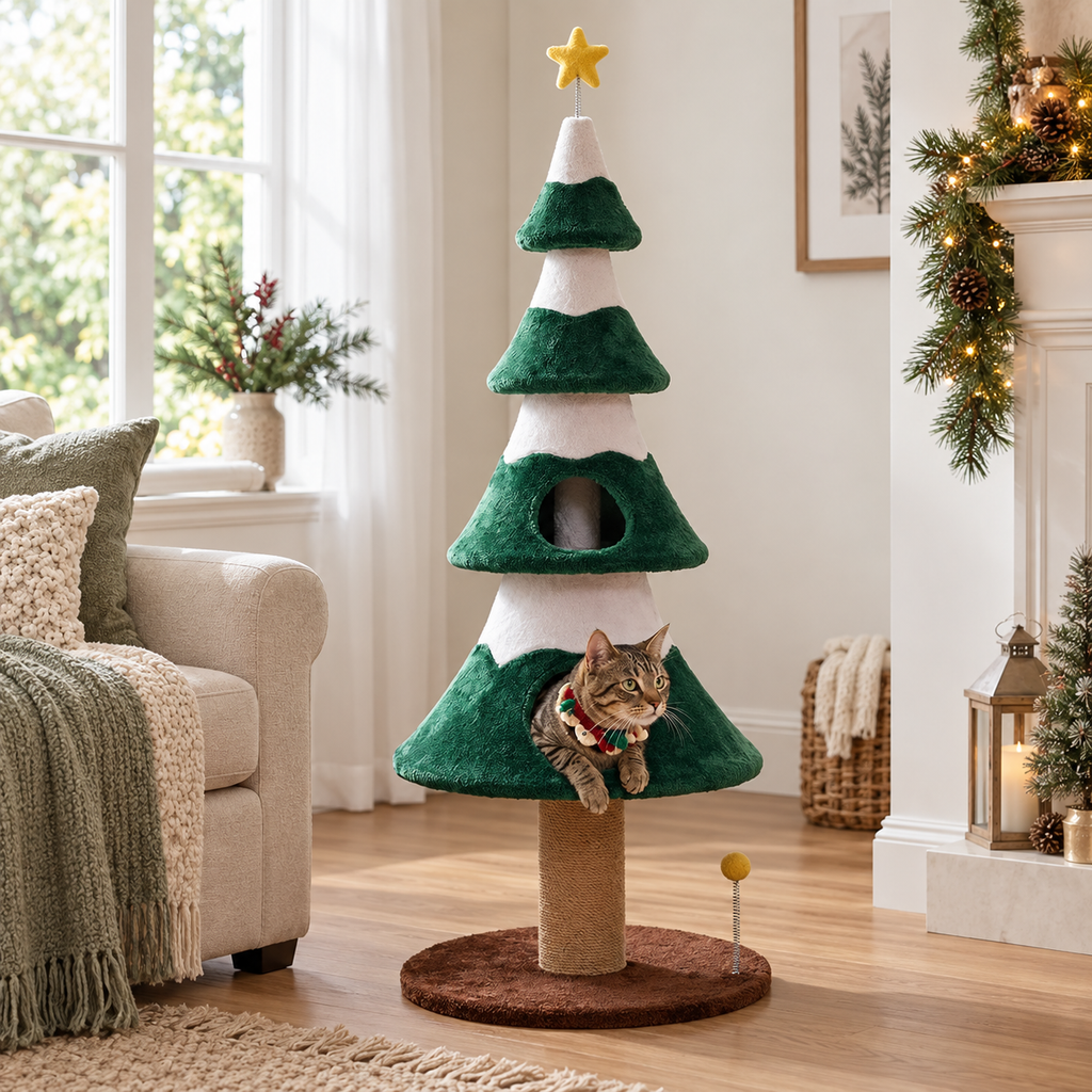 Evergreen Holiday Cat Tree — holiday-pine-cat-tree-02-angle.png