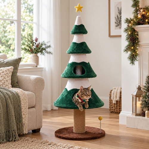 Evergreen Holiday Cat Tree — holiday-pine-cat-tree-02-angle.png