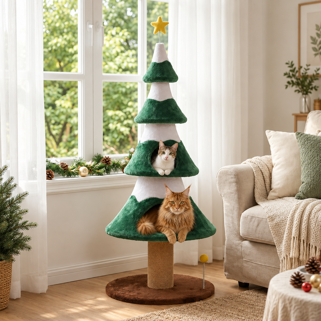Evergreen Holiday Cat Tree — holiday-pine-cat-tree-03-cat.png