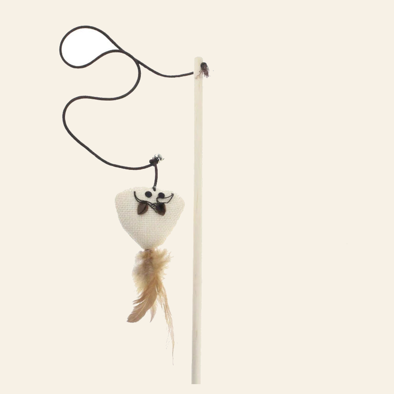 Wooden Cat Teaser Wand with Feather Toy — little-feather-wand-style-1-02-angle.png