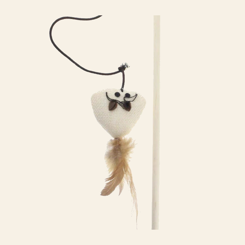 Wooden Cat Teaser Wand with Feather Toy — little-feather-wand-style-1-03-detail.png