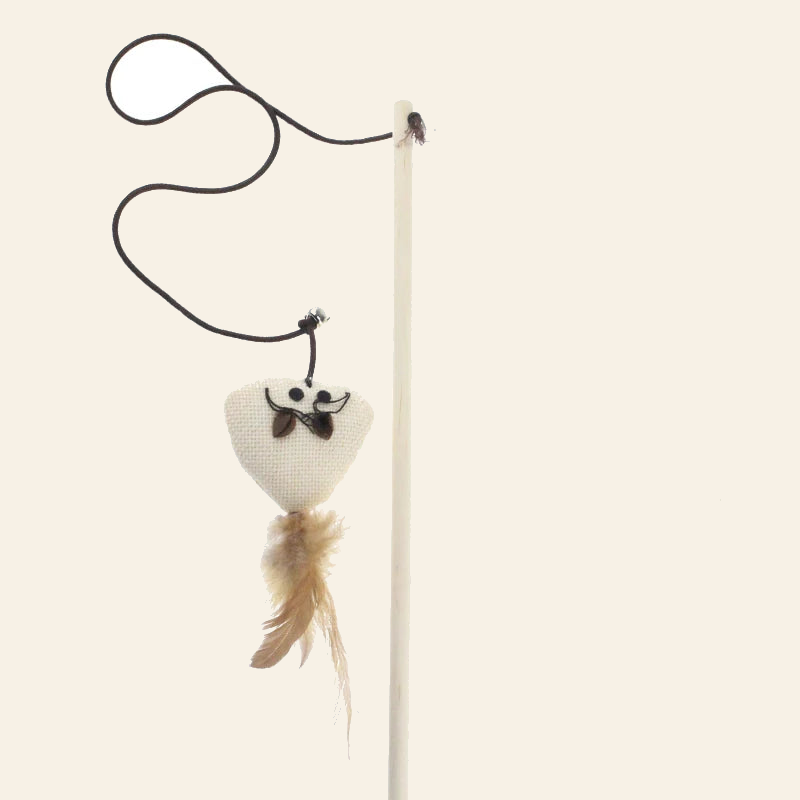 Wooden Cat Teaser Wand with Feather Toy — little-feather-wand-style-1-hero.png