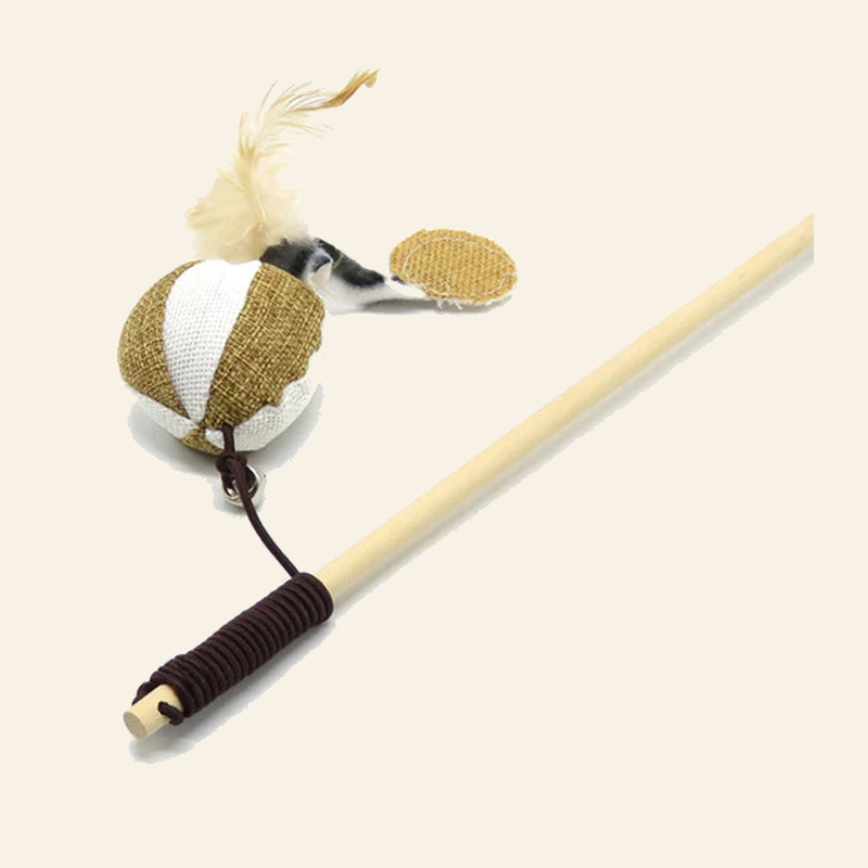 Wooden Cat Teaser Wand with Feather Toy — little-feather-wand-style-3-03-detail.png