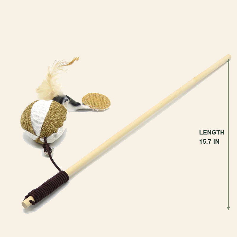 Wooden Cat Teaser Wand with Feather Toy — little-feather-wand-style-3-04-dimensions.png