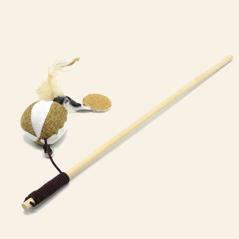Wooden Cat Teaser Wand with Feather Toy — little-feather-wand-style-3-hero.png