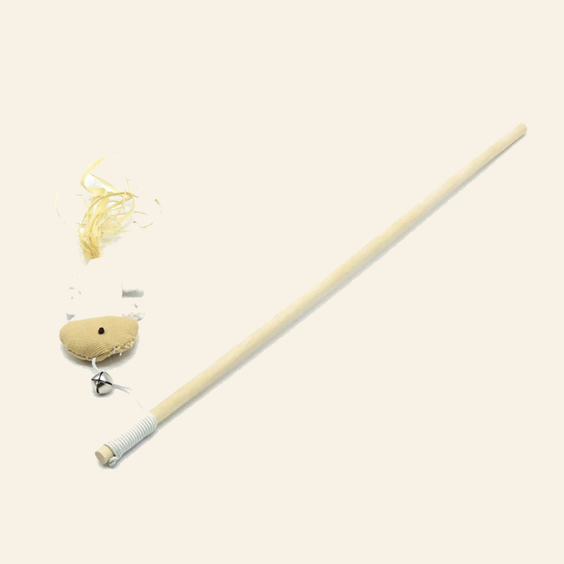 Wooden Cat Teaser Wand with Feather Toy — little-feather-wand-style-4-02-angle.png