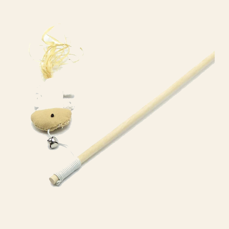Wooden Cat Teaser Wand with Feather Toy — little-feather-wand-style-4-03-detail.png