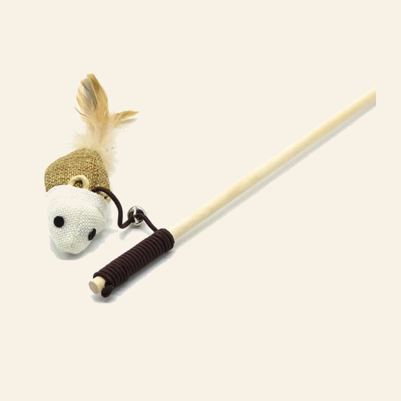 Wooden Cat Teaser Wand with Feather Toy — little-feather-wand-style-5-03-detail.png