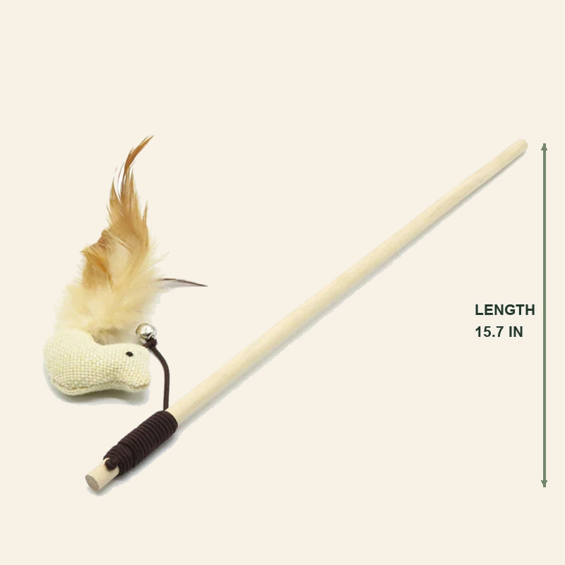 Wooden Cat Teaser Wand with Feather Toy — little-feather-wand-style-6-04-dimensions.png