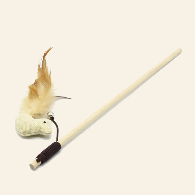 Wooden Cat Teaser Wand with Feather Toy — little-feather-wand-style-6-hero.png