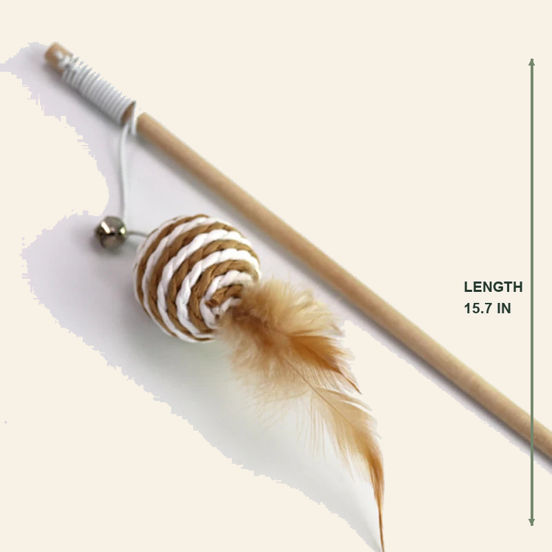 Wooden Cat Teaser Wand with Feather Toy — little-feather-wand-style-8-04-dimensions.png