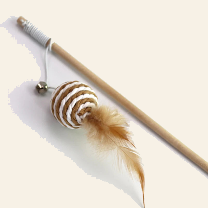 Wooden Cat Teaser Wand with Feather Toy — little-feather-wand-style-8-hero.png