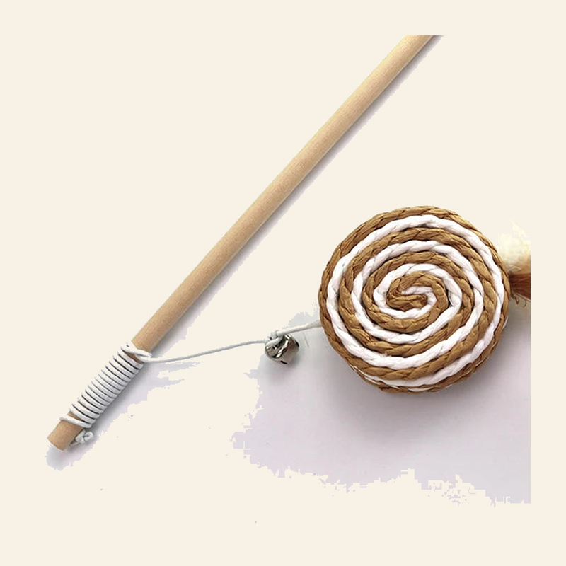 Wooden Cat Teaser Wand with Feather Toy — little-feather-wand-style-9-03-detail.png