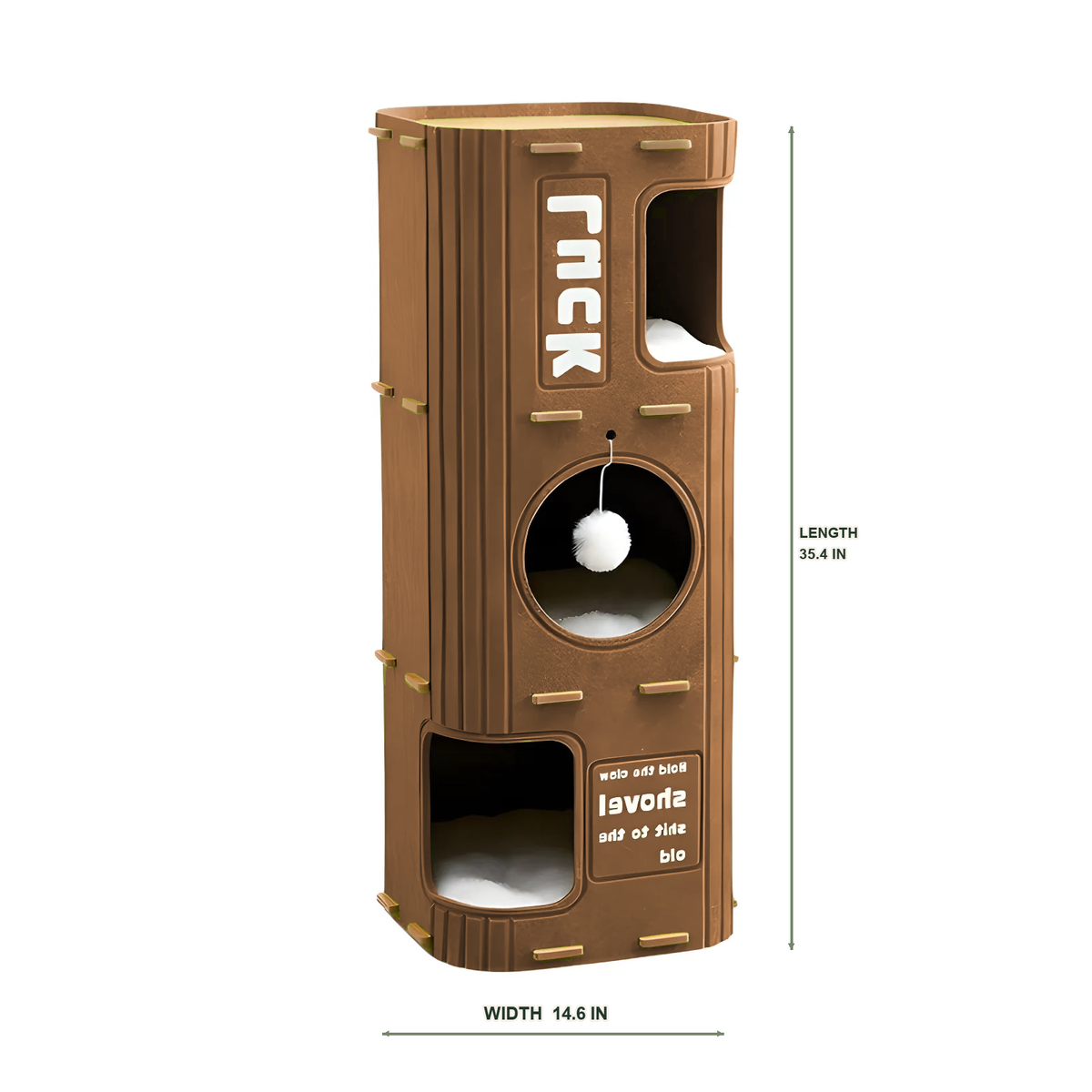 Multi-Level Enclosed Cat Nest Tower — moss-hideaway-cat-nest-variant-camel-04-dimensions.png