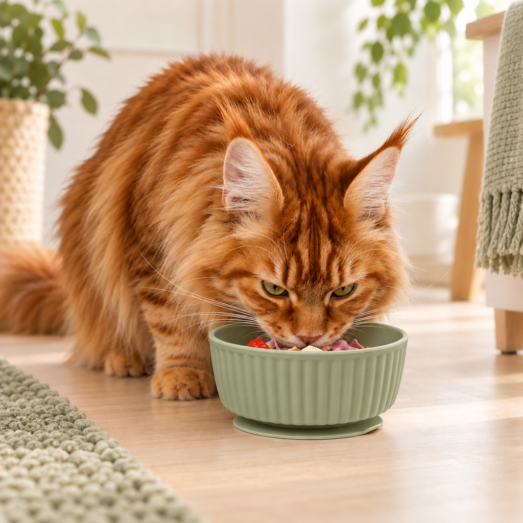 Striped Silicone Suction Cat Bowl — sage-stripe-suction-bowl-sage-cat-v2.png
