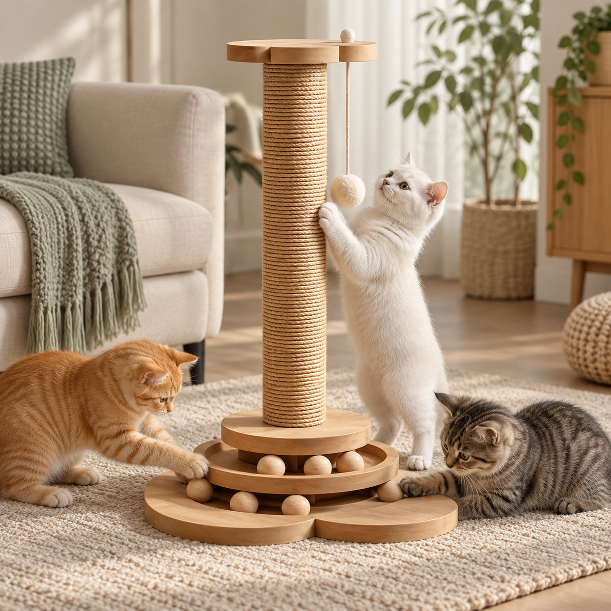 Sisal Cat Scratcher and Climbing Frame — sisal-stretch-climb-02-angle.png