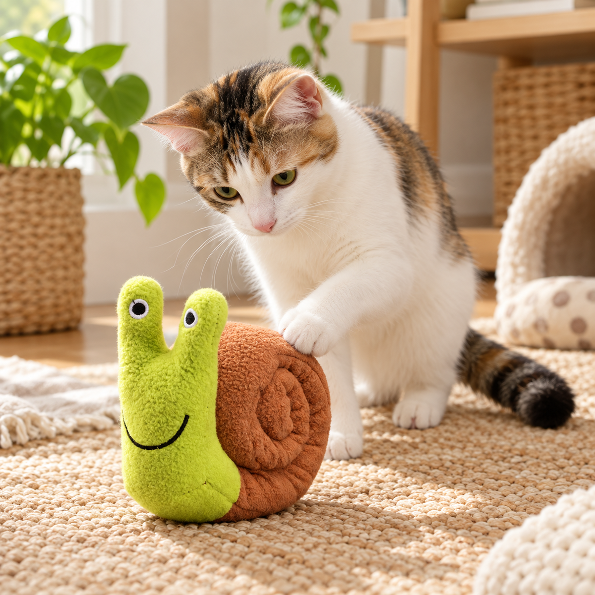 Snail-Shaped Cat Treat Puzzle Toy — snail-treat-puzzle-03-cat.png