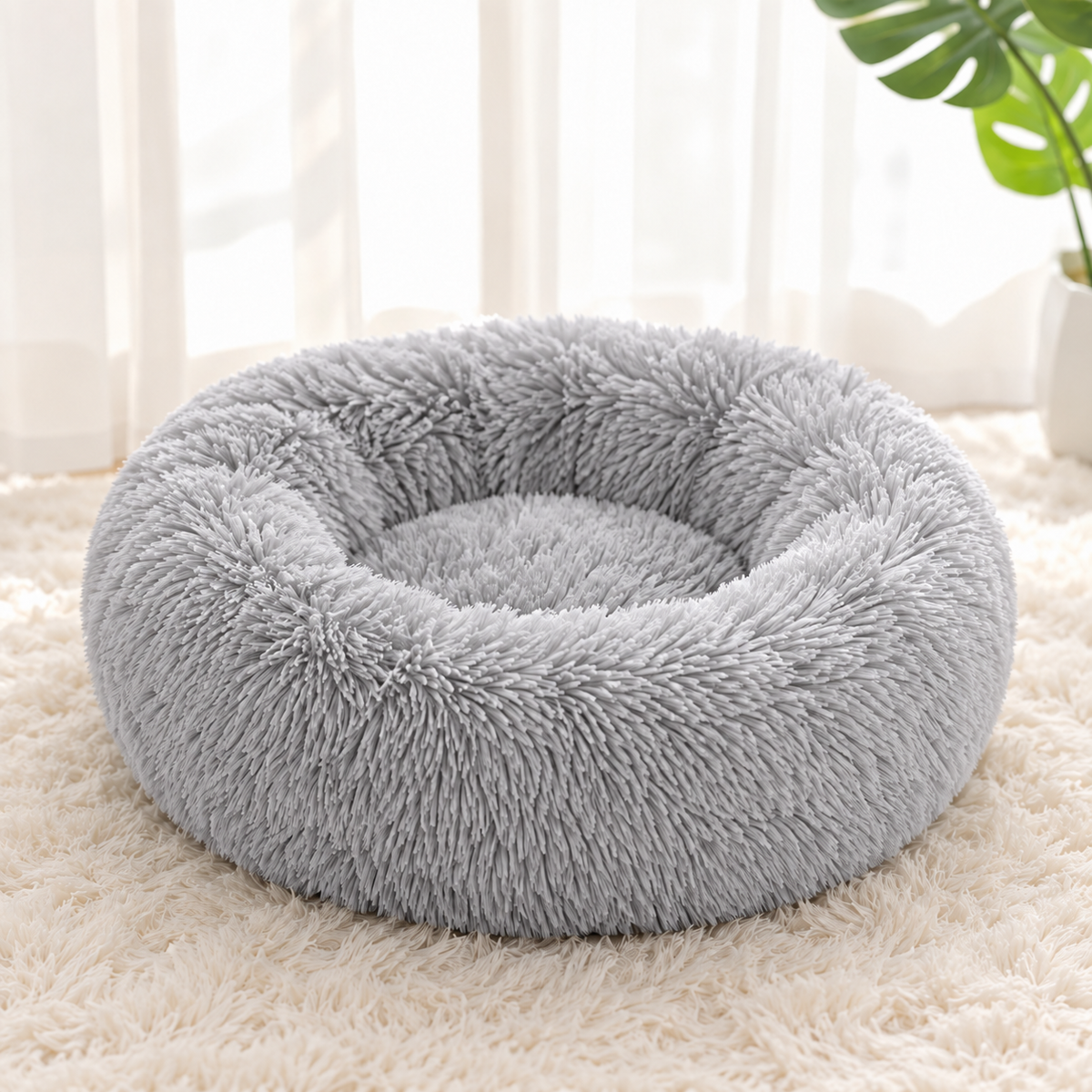 Round Plush Cat Bed — soft-curl-up-bed-light-gray-02-angle.png
