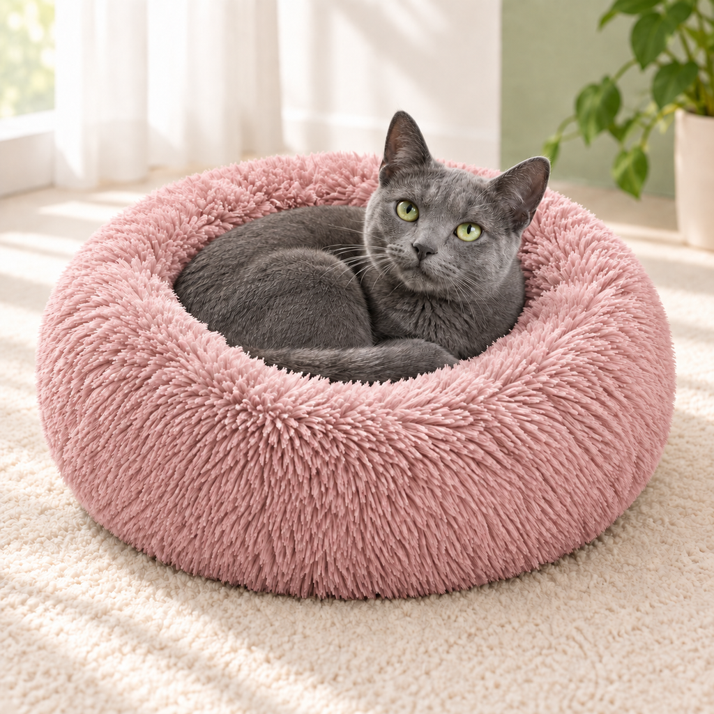 Round Plush Cat Bed — soft-curl-up-bed-pink-03-cat.png