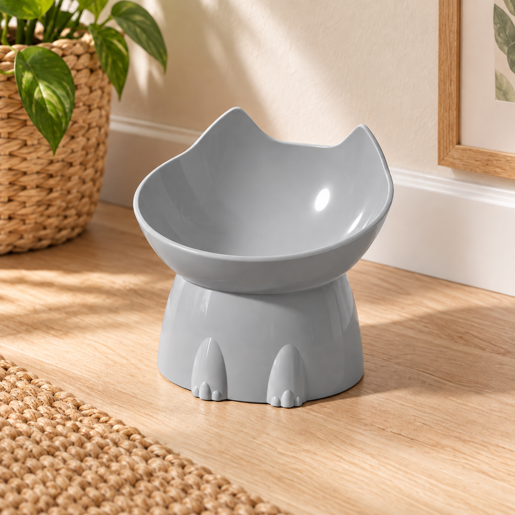 Tilted Elevated Cat Bowl — tilted-elevated-bowl-gray-02-angle.png